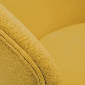 Chaises Design En Tissu Effet Velours Jaune Moutarde Et Métal Noir (lot De 2) ROSALIE 20