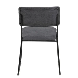 Chaises Design En Tissu Gris Et Métal Noir (lot De 2) FLORE mode pas cher 17