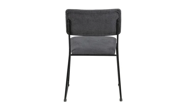 Chaises Design En Tissu Gris Et Métal Noir (lot De 2) FLORE 6