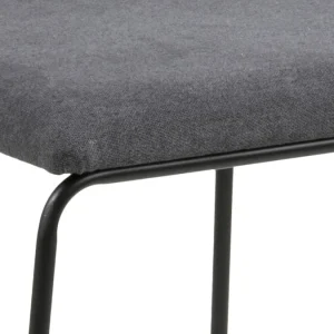 Chaises Design En Tissu Gris Et Métal Noir (lot De 2) FLORE 19