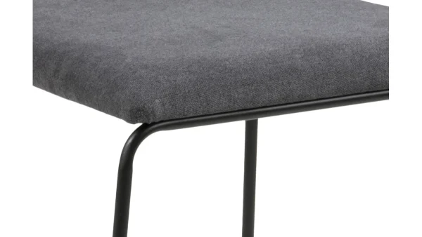 Chaises Design En Tissu Gris Et Métal Noir (lot De 2) FLORE 7