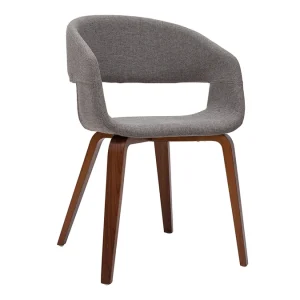 Chaises Design En Tissu Gris Et Pieds En Bois Foncé Noyer (lot De 2) SLAM soldes magasin 13