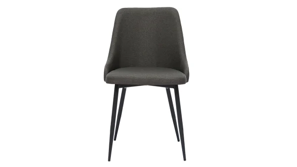 mode pas chere Chaises Design En Tissu Gris Foncé Et Métal Noir (lot De 2) CULT 3