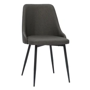 Chaises Design En Tissu Gris Foncé Et Métal Noir (lot De 2) CULT 13