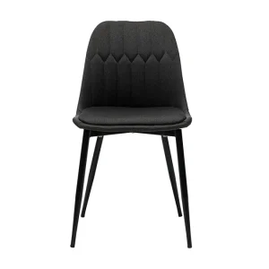 Chaises Design En Tissu Gris Foncé Et Métal Noir (lot De 2) FUSE 13