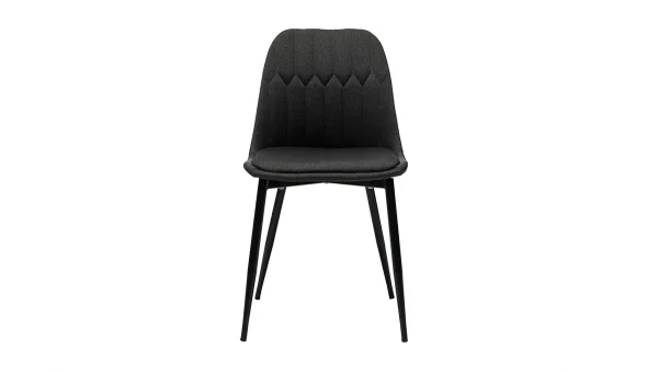 Chaises Design En Tissu Gris Foncé Et Métal Noir (lot De 2) FUSE 3