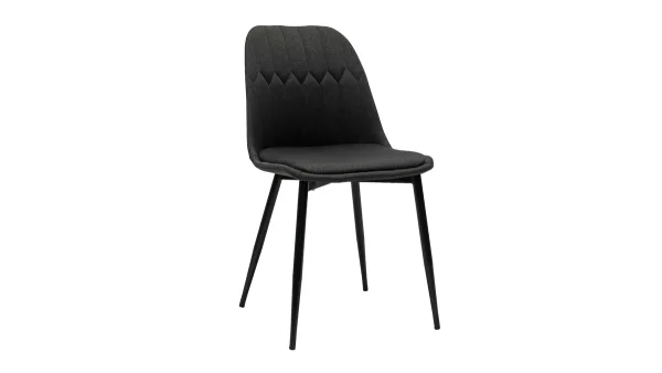 Chaises Design En Tissu Gris Foncé Et Métal Noir (lot De 2) FUSE 4