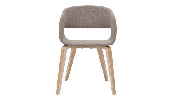 Chaises Design En Tissu Taupe Et Bois Clair Chêne (lot De 2) SLAM 3