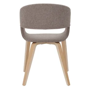 Chaises Design En Tissu Taupe Et Bois Clair Chêne (lot De 2) SLAM 17