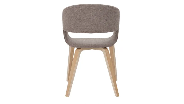 Chaises Design En Tissu Taupe Et Bois Clair Chêne (lot De 2) SLAM 6