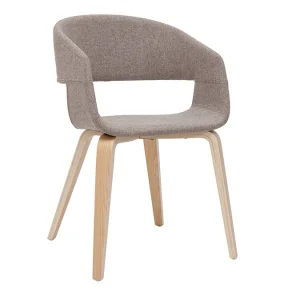 Chaises Design En Tissu Taupe Et Bois Clair Chêne (lot De 2) SLAM 13