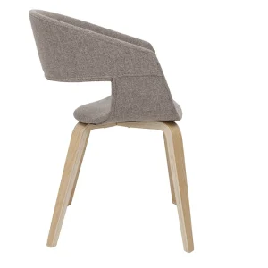 Chaises Design En Tissu Taupe Et Bois Clair Chêne (lot De 2) SLAM 15