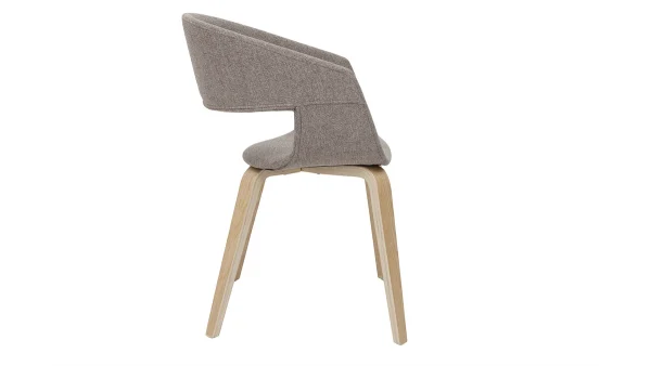 Chaises Design En Tissu Taupe Et Bois Clair Chêne (lot De 2) SLAM 5