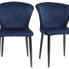 Chaises Design En Tissu Velours Bleu Et Métal Noir (lot De 2) KAYEL 20