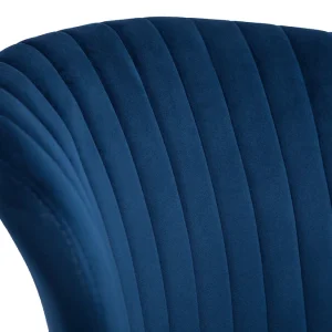 Chaises Design En Tissu Velours Bleu Et Métal Noir (lot De 2) KAYEL 20