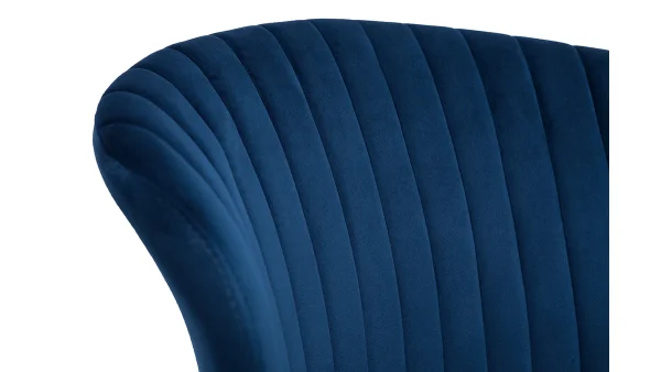 Chaises Design En Tissu Velours Bleu Et Métal Noir (lot De 2) KAYEL 7