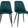 Chaises Design En Tissu Velours Bleu Pétrole Et Métal Noir (lot De 2) FUSE boutique en ligne france 29