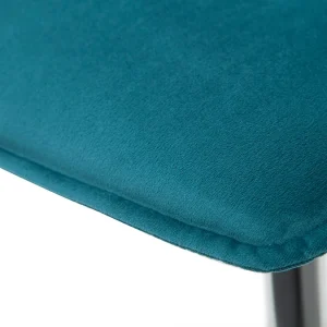 Chaises Design En Tissu Velours Bleu Pétrole Et Métal Noir (lot De 2) PARKER 22