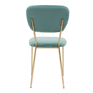 en ligne officielle Chaises Design En Tissu Velours Gaufré Vert Céladon Et Métal Doré (lot De 2) LEPIDUS 19