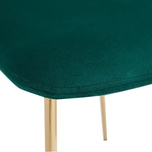 Chaises Design En Tissu Velours Gaufré Vert Foncé Et Métal Doré (lot De 2) LEPIDUS 21