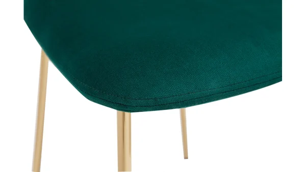 Chaises Design En Tissu Velours Gaufré Vert Foncé Et Métal Doré (lot De 2) LEPIDUS 7