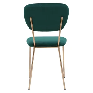 Chaises Design En Tissu Velours Gaufré Vert Foncé Et Métal Doré (lot De 2) LEPIDUS 19