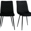 Chaises Design En Tissu Velours Noir Et Métal Noir (lot De 2) PUMPKIN 26