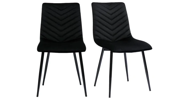 De super promotions disponibles Chaises Design En Tissu Velours Noir Et Métal Noir (lot De 2) PUMPKIN 1