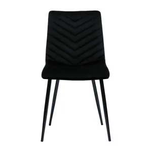 De super promotions disponibles Chaises Design En Tissu Velours Noir Et Métal Noir (lot De 2) PUMPKIN 12