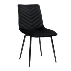 De super promotions disponibles Chaises Design En Tissu Velours Noir Et Métal Noir (lot De 2) PUMPKIN 14