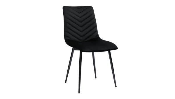 De super promotions disponibles Chaises Design En Tissu Velours Noir Et Métal Noir (lot De 2) PUMPKIN 4