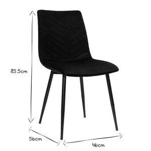 De super promotions disponibles Chaises Design En Tissu Velours Noir Et Métal Noir (lot De 2) PUMPKIN 22