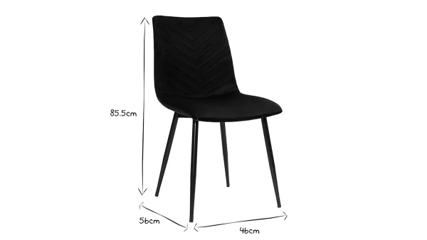 De super promotions disponibles Chaises Design En Tissu Velours Noir Et Métal Noir (lot De 2) PUMPKIN 8