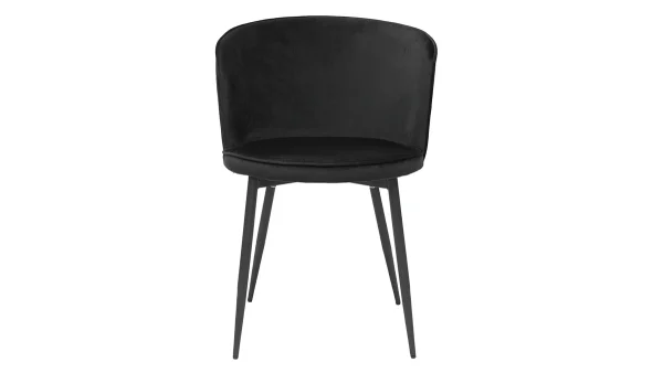 Chaises Design En Tissu Velours Noir Et Métal Noir (lot De 2) SERIF 3