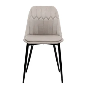 Chaises Design En Tissu Velours Taupe Et Métal Noir (lot De 2) FUSE Achat 13