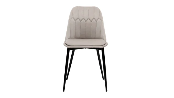 Chaises Design En Tissu Velours Taupe Et Métal Noir (lot De 2) FUSE Achat 3