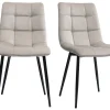 Chaises Design En Tissu Velours Taupe Et Métal Noir (lot De 2) MAXWELL 31