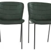 Chaises Design En Tissu Velours Vert Foncé Et Métal Noir (lot De 2) SAIGA grande qualité 28