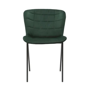 Chaises Design En Tissu Velours Vert Foncé Et Métal Noir (lot De 2) SAIGA 10