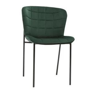 Chaises Design En Tissu Velours Vert Foncé Et Métal Noir (lot De 2) SAIGA grande qualité 12