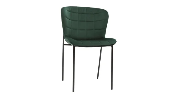 Chaises Design En Tissu Velours Vert Foncé Et Métal Noir (lot De 2) SAIGA boutique en ligne 4