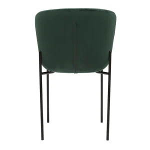 Chaises Design En Tissu Velours Vert Foncé Et Métal Noir (lot De 2) SAIGA 16