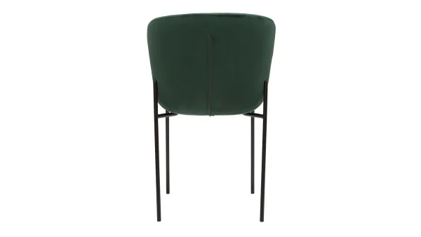 Chaises Design En Tissu Velours Vert Foncé Et Métal Noir (lot De 2) SAIGA boutique en ligne 6