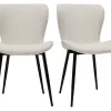 Chaises Design En Tisu Velours Côtelé Beige Et Métal Noir (lot De 2) ADDICT 26