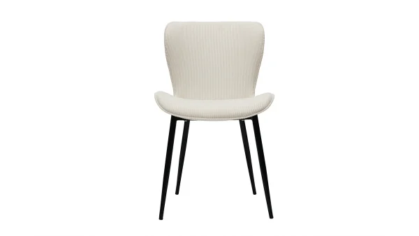 dernière tendance Chaises Design En Tisu Velours Côtelé Beige Et Métal Noir (lot De 2) ADDICT 3