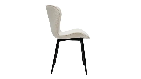 Chaises Design En Tisu Velours Côtelé Beige Et Métal Noir (lot De 2) ADDICT 5