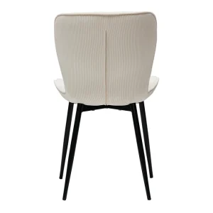 Chaises Design En Tisu Velours Côtelé Beige Et Métal Noir (lot De 2) ADDICT 18