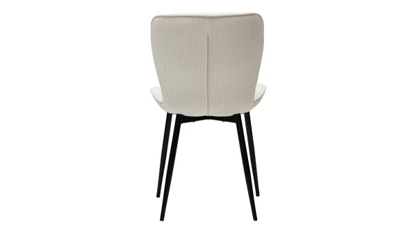 Chaises Design En Tisu Velours Côtelé Beige Et Métal Noir (lot De 2) ADDICT 6