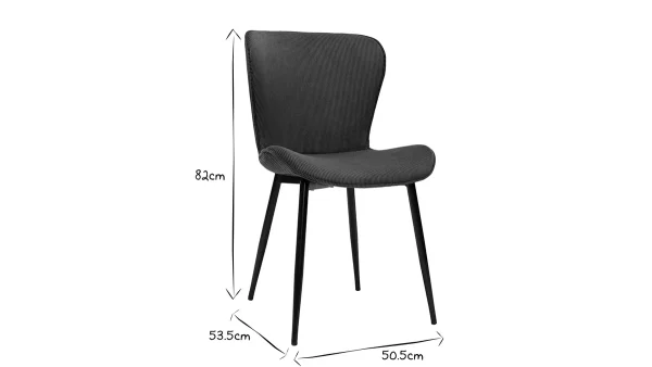 site soldes Chaises Design En Velours Côtelé Jaune Curry Et Métal Noir (lot De 2) ADDICT 7