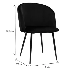 Chaises Design En Velours Noir (lot De 2) VANITY 31